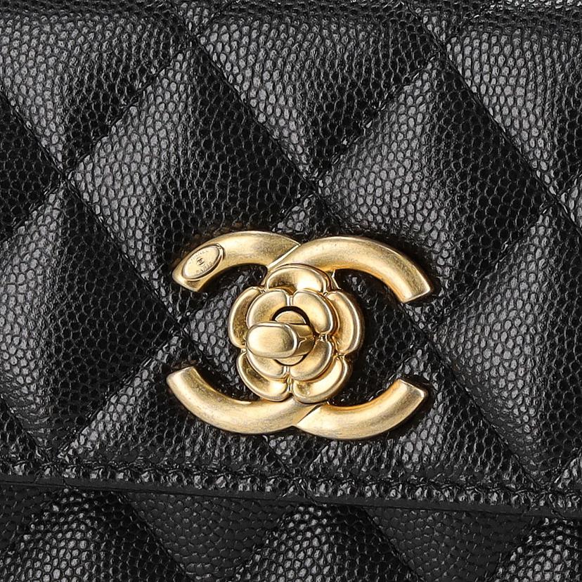 CHANEL シャネル/キャビアスキン/カメリアロングチェーンショルダー/ウォレット//NG2*****/SAランク/91