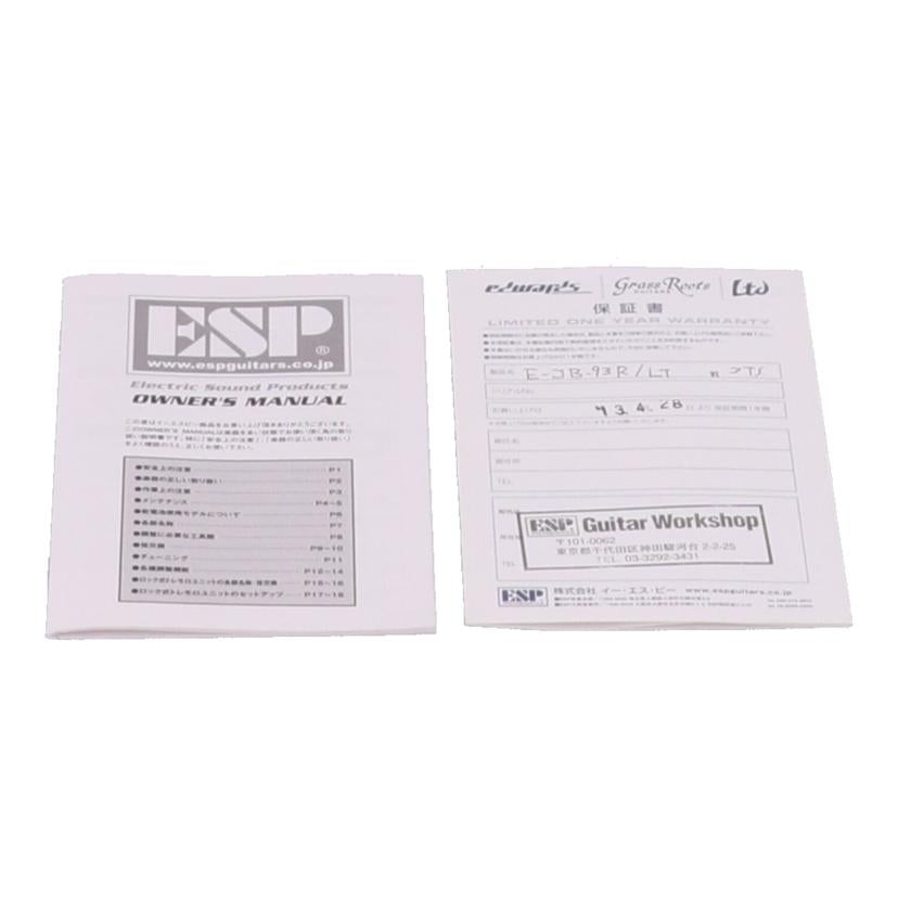 EDWARDS エドワーズ/エレキベース/E-JB-93R//ED1303186/Aランク/75