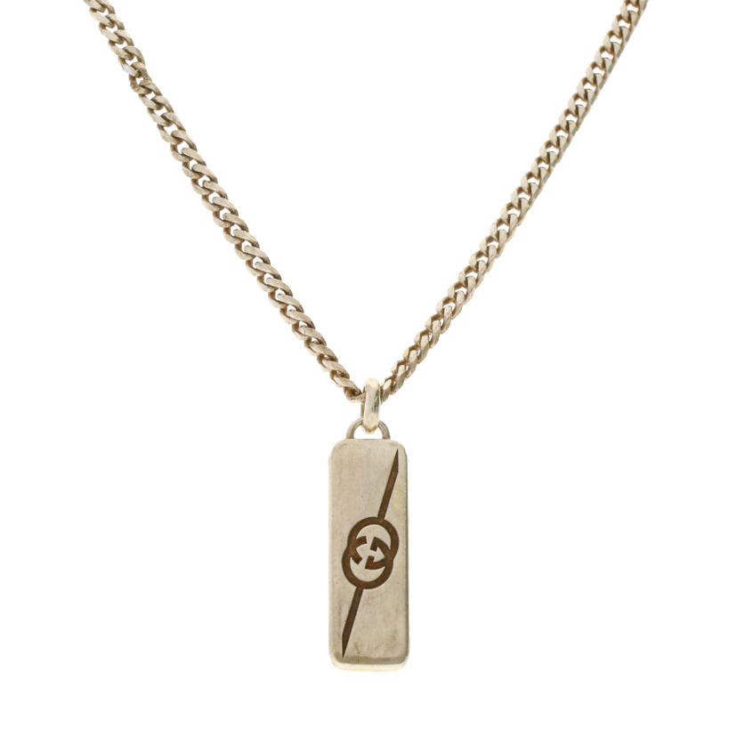 GUCCI グッチ/インターロッキングプレート シルバーネックレス//Aランク/70