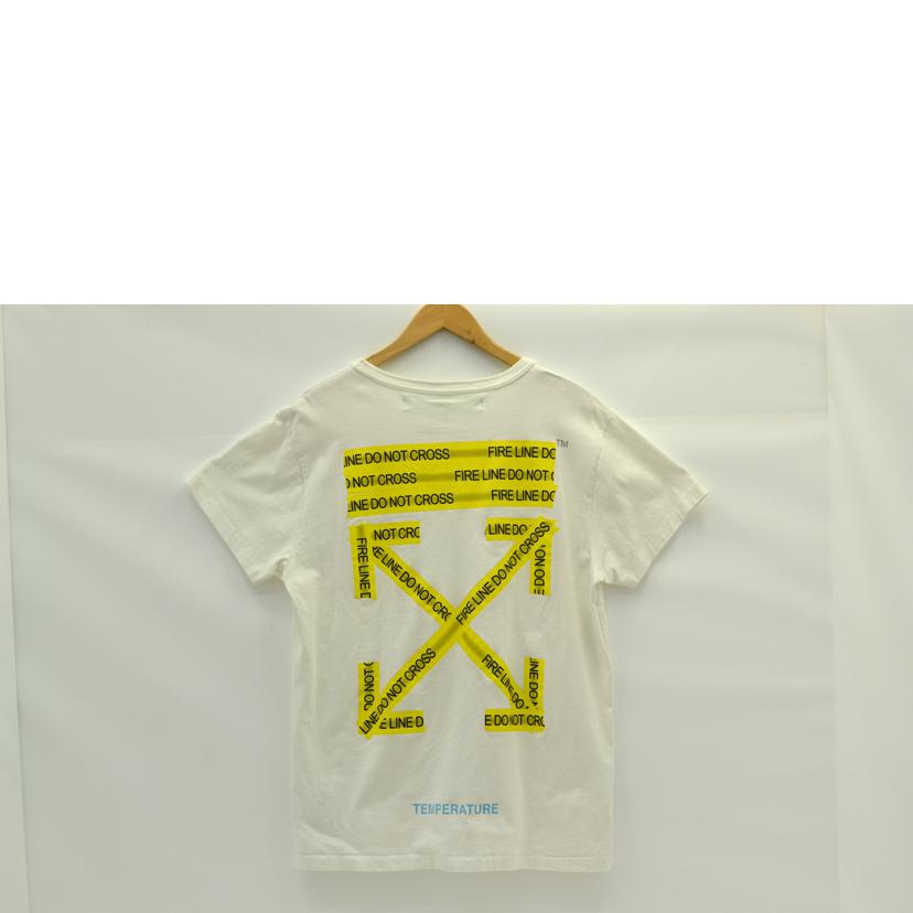 OFF-WHITE オフホワイト/ファイヤーテープバイアスプリントTシャツ/OMAA002S18185006//サイズ:XS/ABランク/75