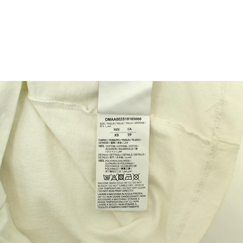 OFF-WHITE オフホワイト/ファイヤーテープバイアスプリントTシャツ/OMAA002S18185006//サイズ:XS/ABランク/75