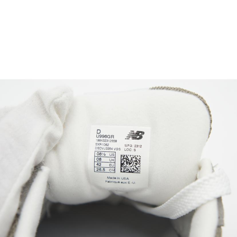 NB ニューバランス/996/グレー/U996GR//サイズ:26.5cm/Aランク/75