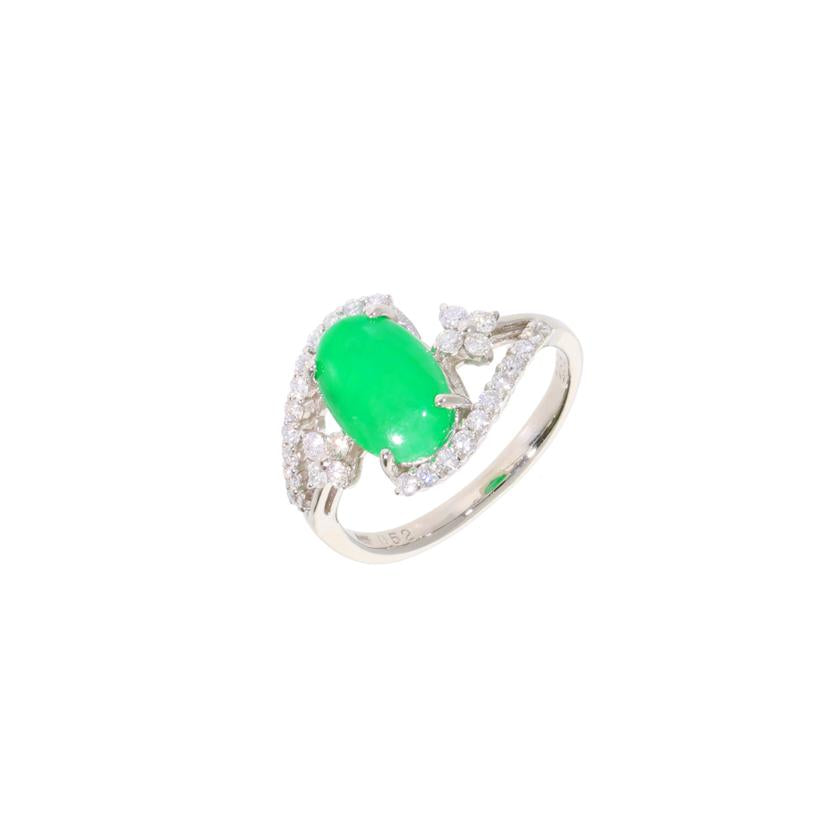 /◎Pt900翡翠ダイヤリング2.55/D0.52ct//Aランク/59