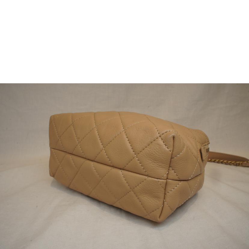 CHANEL シャネル/スモールボーリングバッグラムスキンベージュ/AS3230//P88*****/Aランク/92