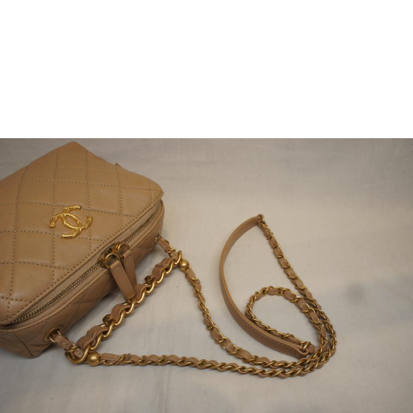 CHANEL シャネル/スモールボーリングバッグラムスキンベージュ/AS3230//P88*****/Aランク/92