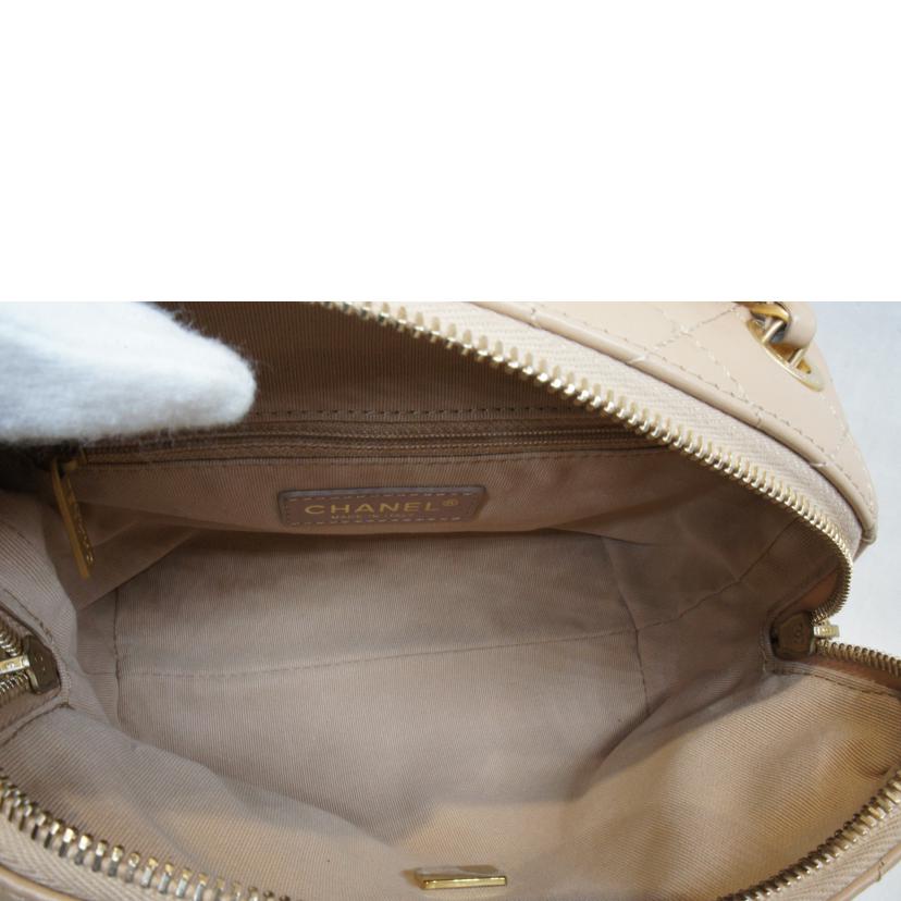 CHANEL シャネル/スモールボーリングバッグラムスキンベージュ/AS3230//P88*****/Aランク/92