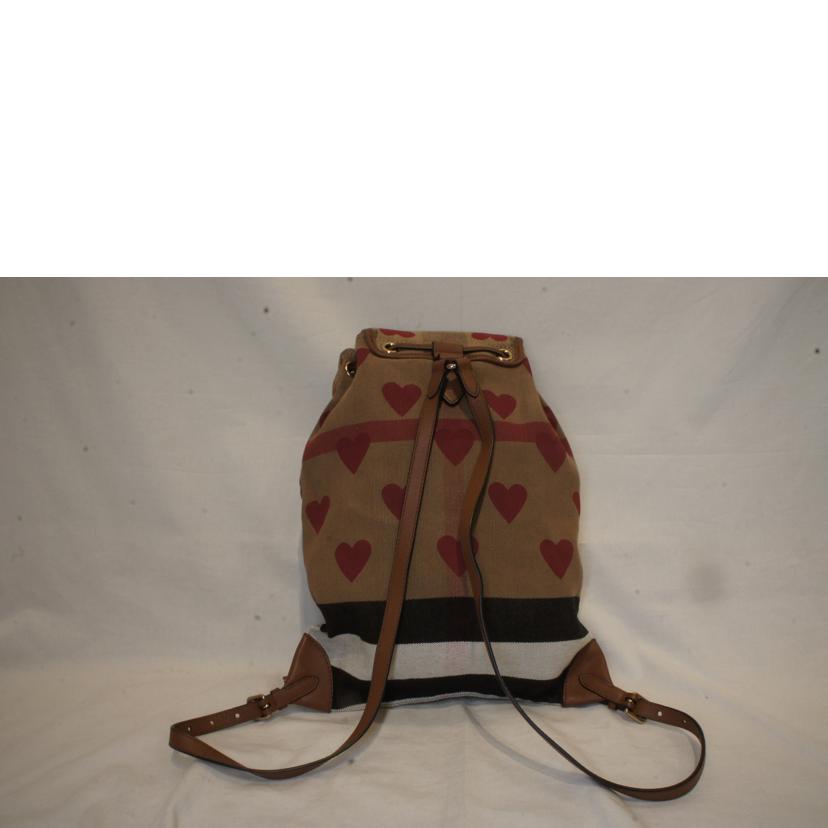 BURBERRY バーバリー/ノバチェックハートプリントキャンバスバックパック/リュック//Aランク/92