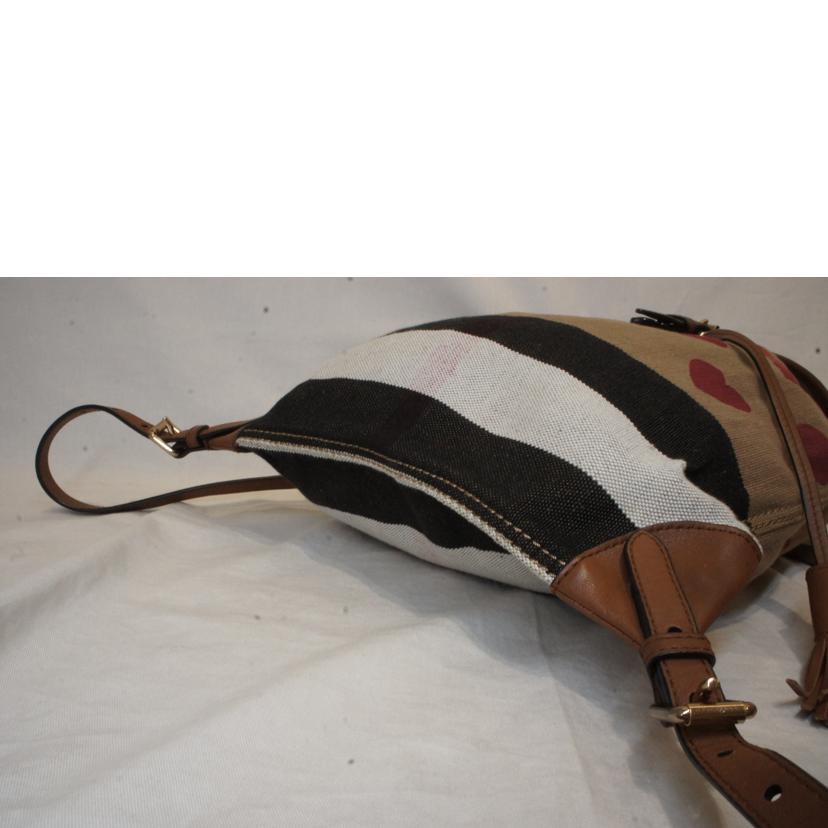 BURBERRY バーバリー/ノバチェックハートプリントキャンバスバックパック/リュック//Aランク/92