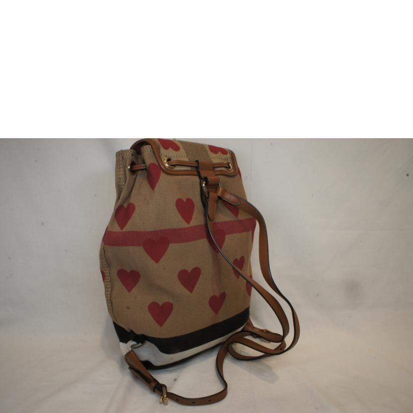 BURBERRY バーバリー/ノバチェックハートプリントキャンバスバックパック/リュック//Aランク/92
