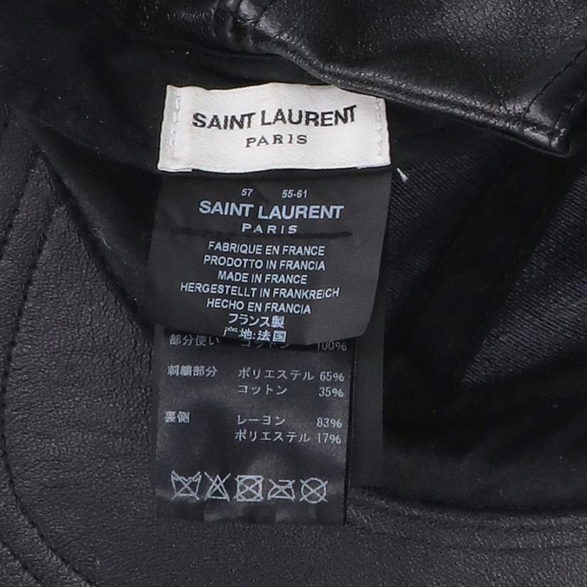 SAINT LAURENT サンローラン/サンローラン レザーキャップ/#57//Bランク/75