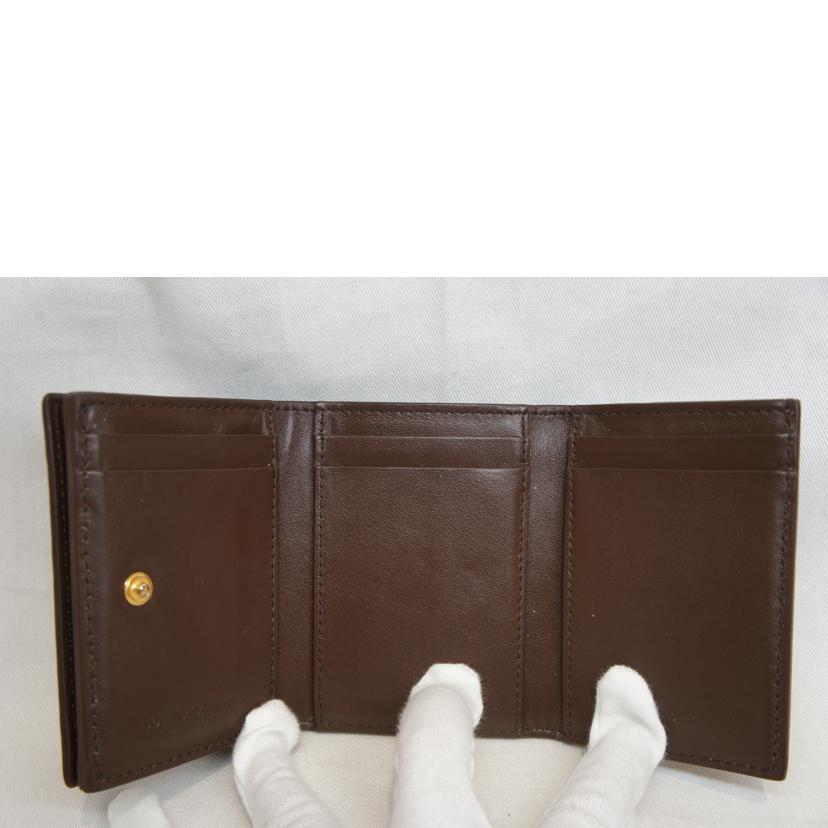 BOTTEGA VENETA ボッテガヴェネタ/イントレチャートミニウォレットブラウン//ABランク/92