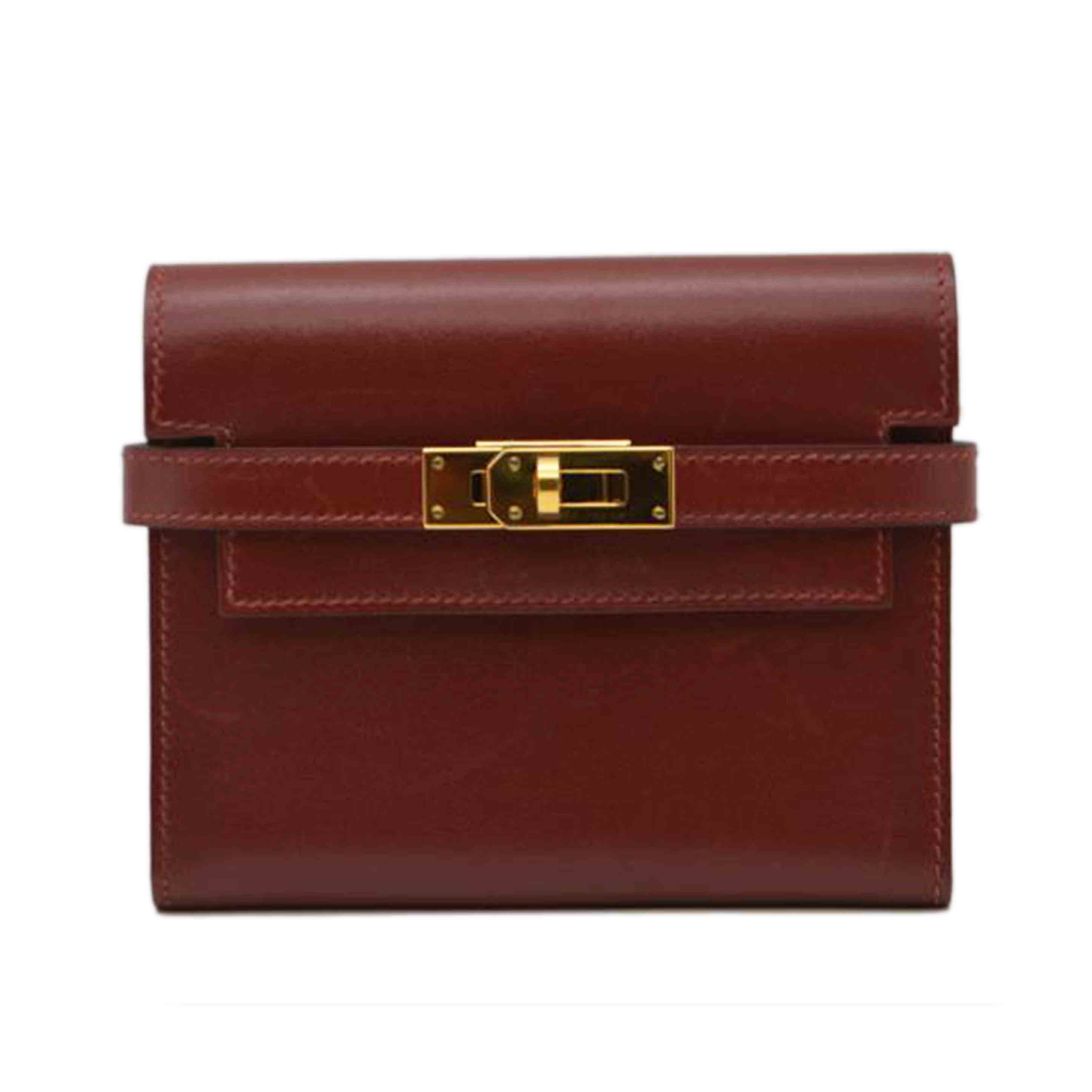 HERMES エルメス/ケリーポケットコンパクトウォレット/ボックススカーフ/ボルドー//K□刻*/Bランク/89