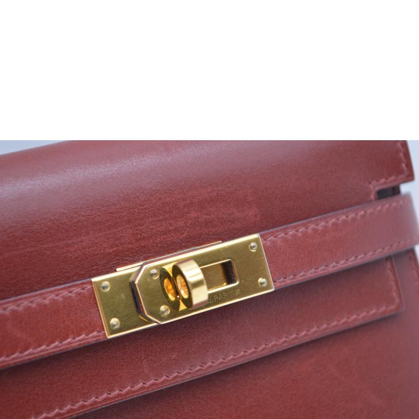 HERMES エルメス/ケリーポケットコンパクトウォレット/ボックススカーフ/ボルドー//K□刻*/Bランク/89