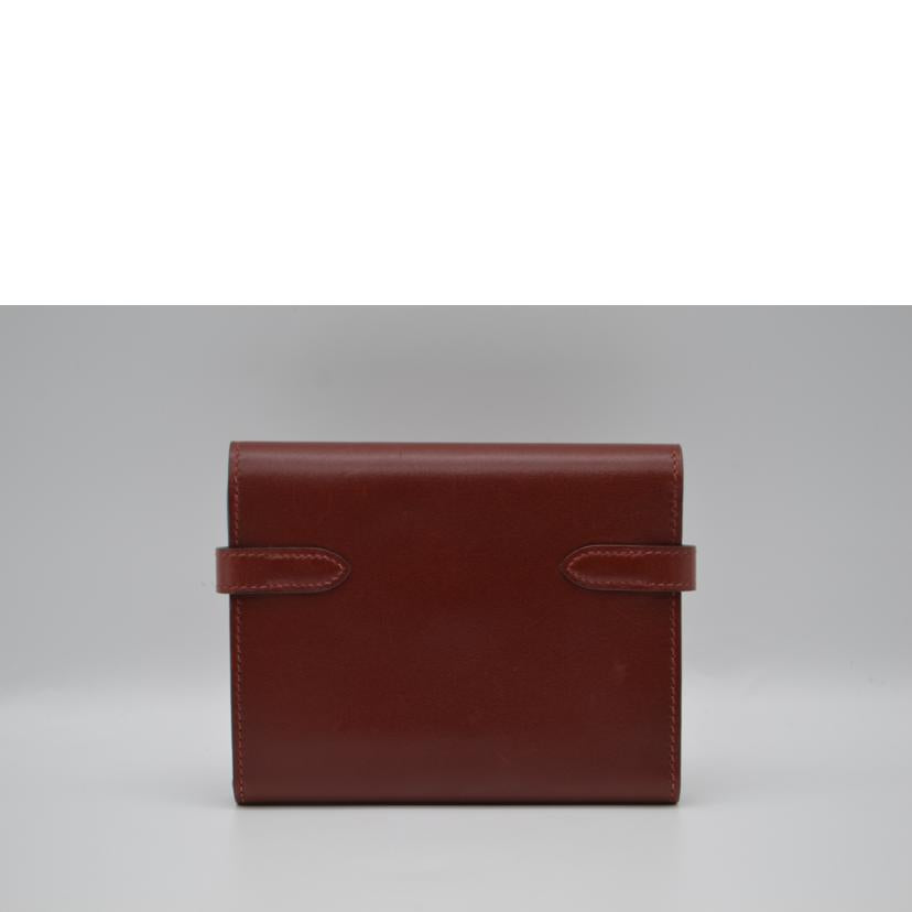HERMES エルメス/ケリーポケットコンパクトウォレット/ボックススカーフ/ボルドー//K□刻*/Bランク/89