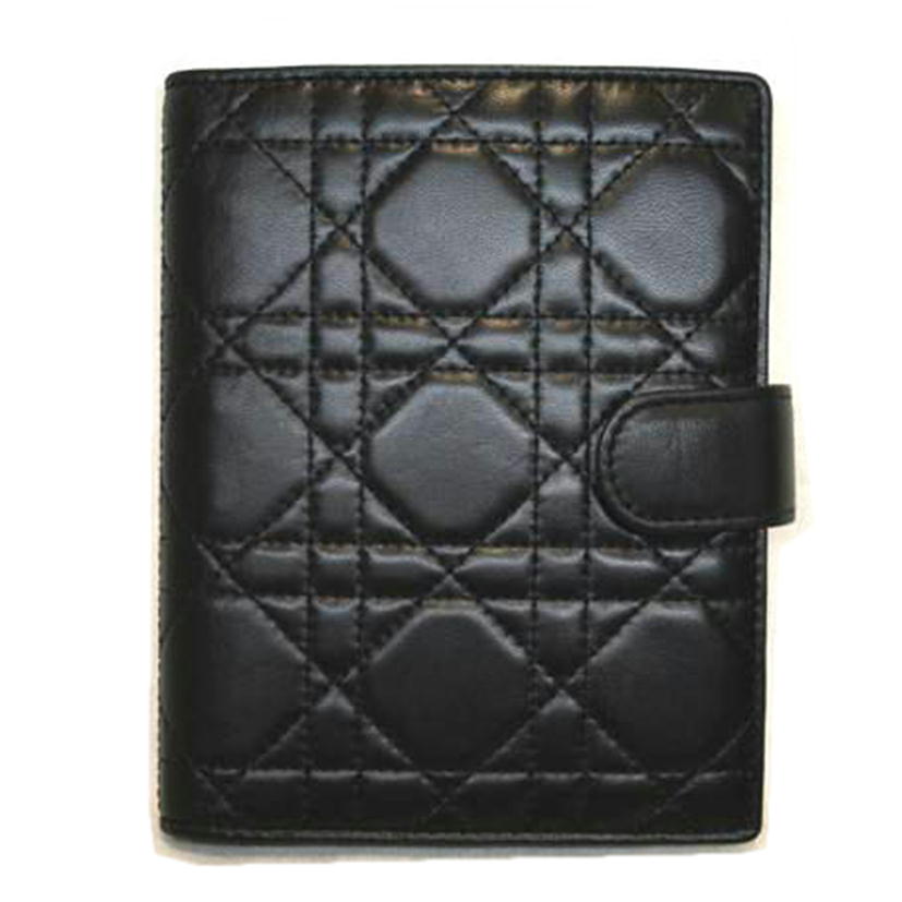 Christian Dior クリスチャンディオール/レディディオール手帳ケースラムスキンブラック//ABランク/92