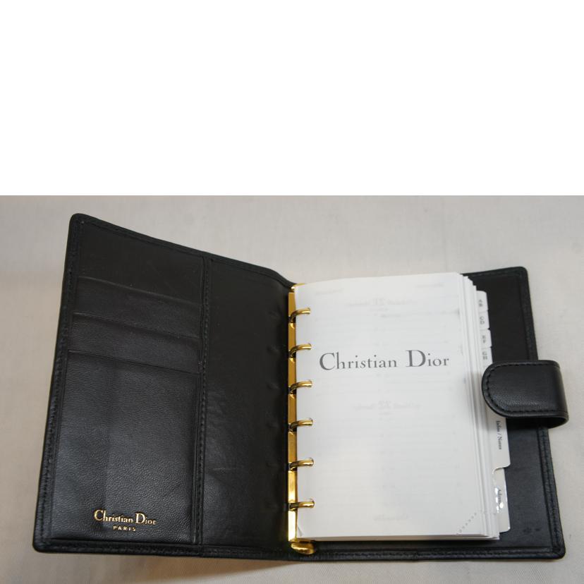 Christian Dior クリスチャンディオール/レディディオール手帳ケースラムスキンブラック//ABランク/92