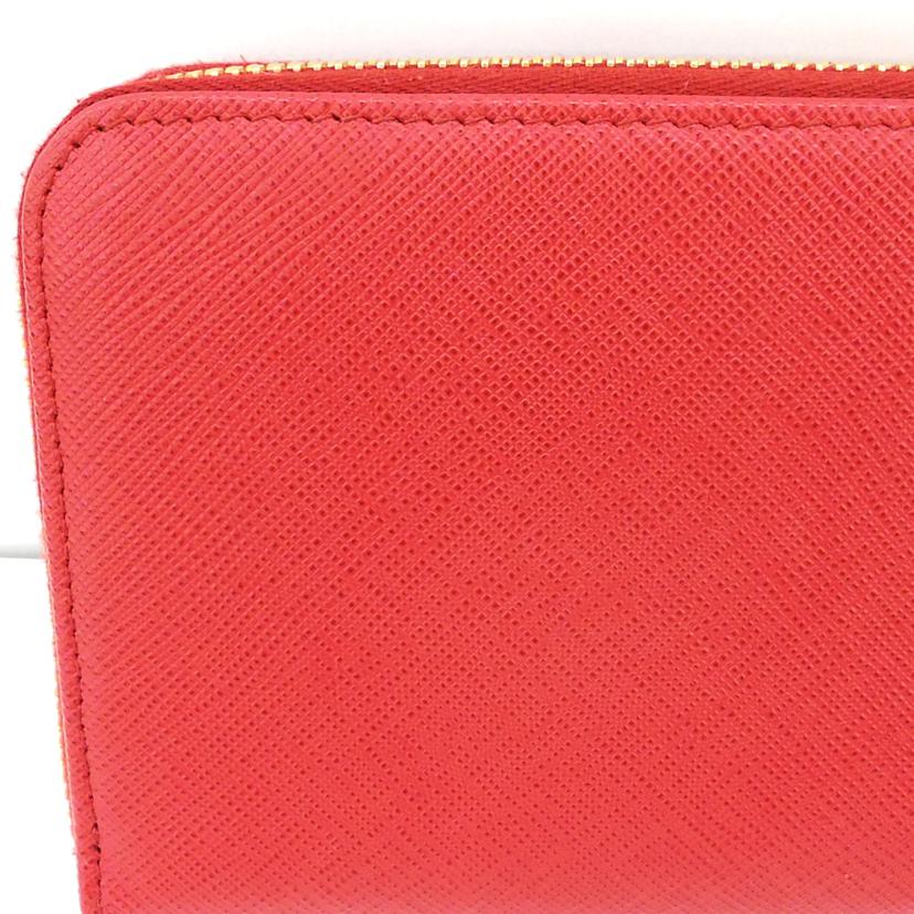 PRADA プラダ/PRADA/サフィアーノリボンラウンド長財布/赤//ABランク/75