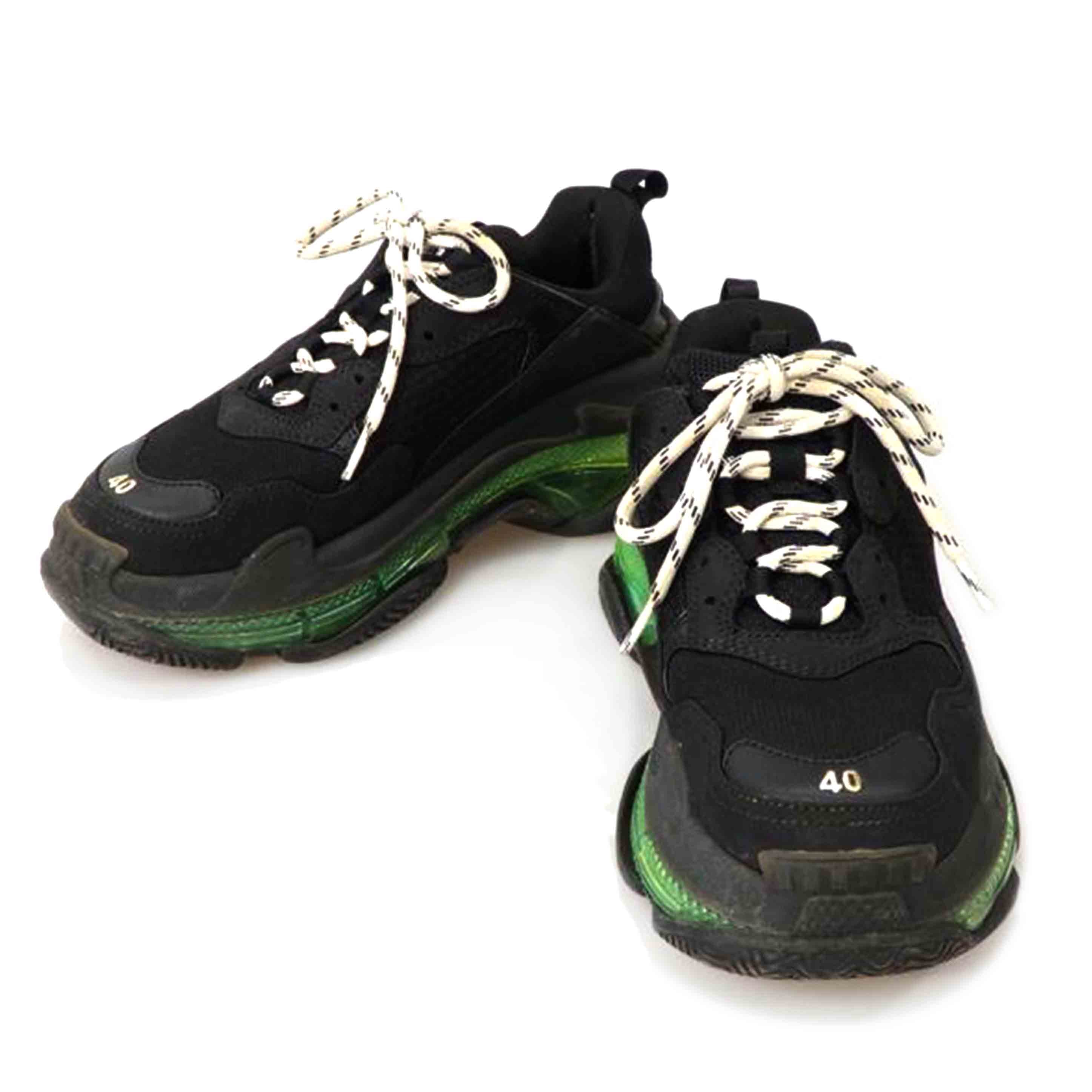 BALENCIAGA バレンシアガ/TRIPLE S TRAINERS/BLACK×GREEN/541624//ABランク/76