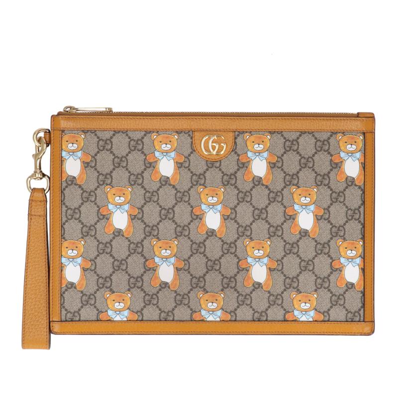 GUCCI グッチ/KAI×GUCCIコラボ・テディベアプリント・クラッチ/660162//206*/ABランク/38