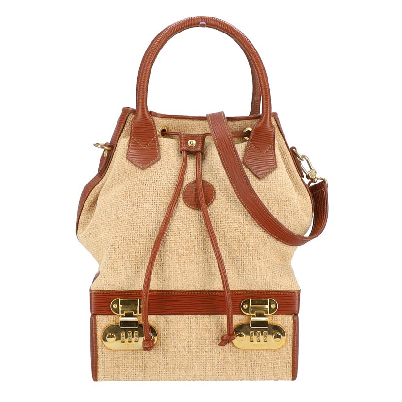 FENDI フェンディ/FFロゴリネン×レザーバニティ/2way /14243//19 **/Bランク/25