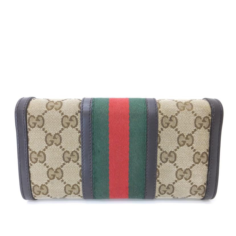 GUCCI グッチ/GGキャンバスシェリーライン長財布/409440//041*/Bランク/88