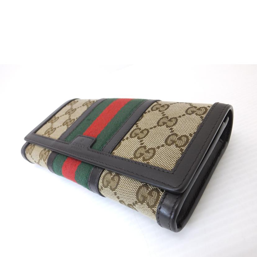 GUCCI グッチ/GGキャンバスシェリーライン長財布/409440//041*/Bランク/88