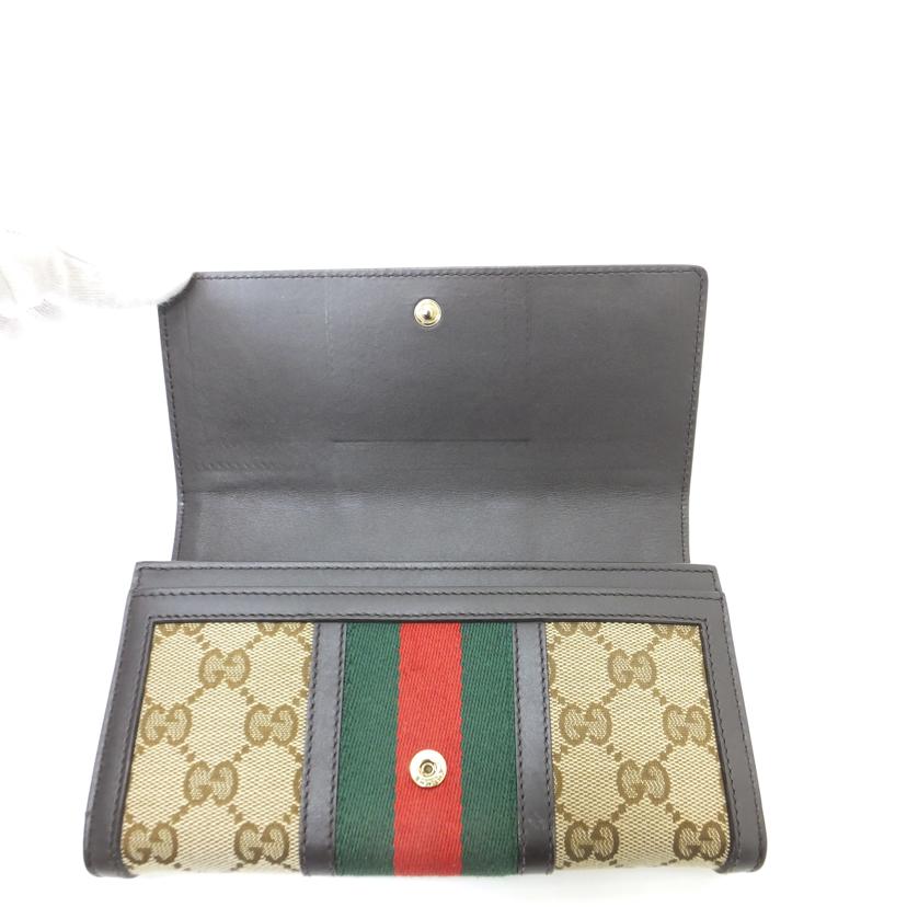 GUCCI グッチ/GGキャンバスシェリーライン長財布/409440//041*/Bランク/88