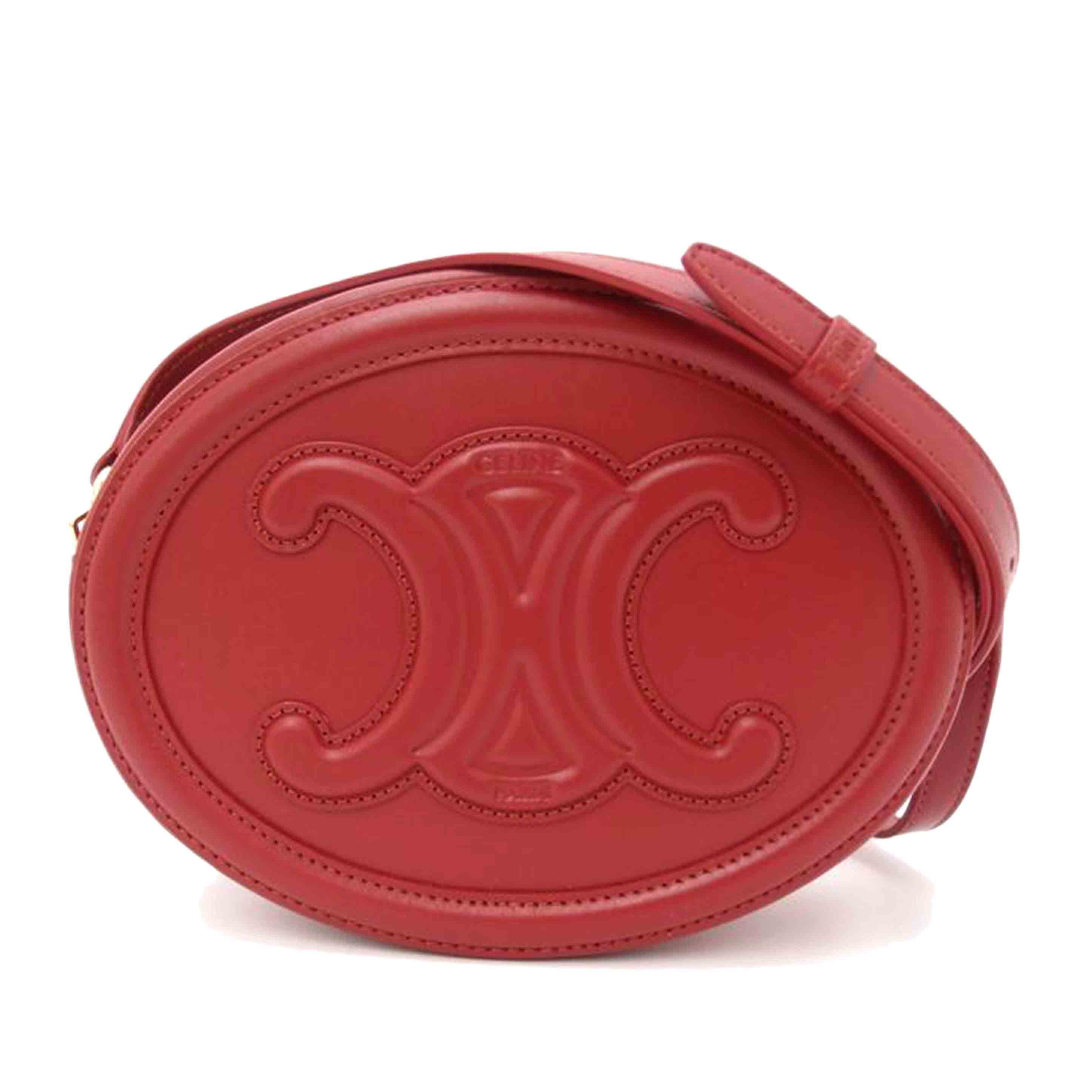 CELINE セリーヌ/オーバルパースキュルイトリオンフショルダー/レッド/101703//SAランク/69