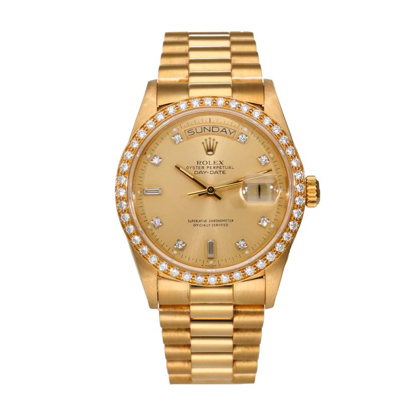 ROLEX/K18デイデイト ダイヤベゼル/18048A//R35****/Aランク/67
