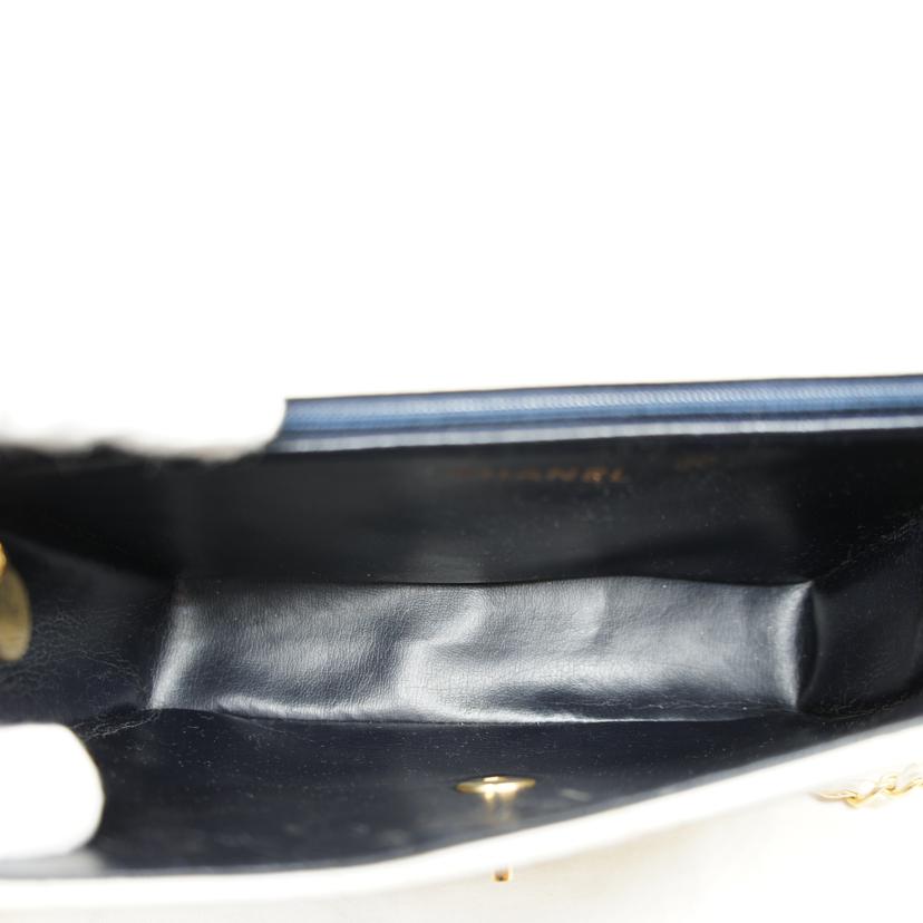 CHANEL シャネル/ラムスキンマトラッセチェーンホワイト//シール***/Bランク/92