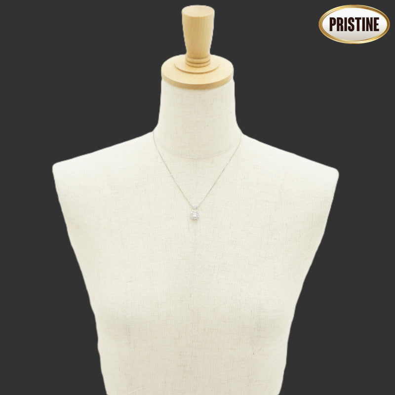 Pt900/850エメラルドカットダイヤネックレス//Aランク/09