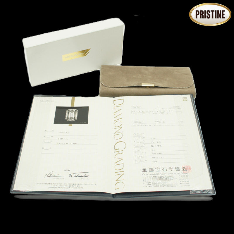 Pt900/850エメラルドカットダイヤネックレス//Aランク/09