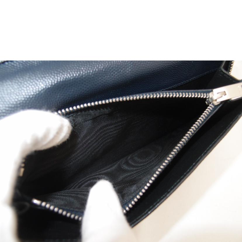 SAINT LAURENT サンローラン/ラウンドファスナー長財布/ネイビー//ABランク/69