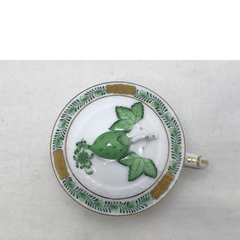 HEREND ヘレンド/アポニーグリーン クリームカップ&ソーサー//ABランク/51