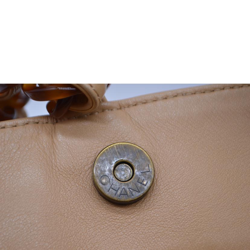 CHANEL シャネル/ラムスキンココマークステッチプラスチックチェーントート //530****/Bランク/89