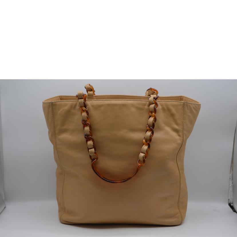 CHANEL シャネル/ラムスキンココマークステッチプラスチックチェーントート //530****/Bランク/89