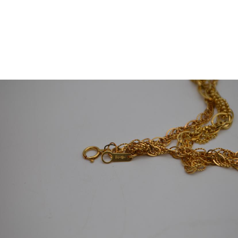 K18/K18 スクリューボールネックレス 40 cm/15.8g//Aランク/89