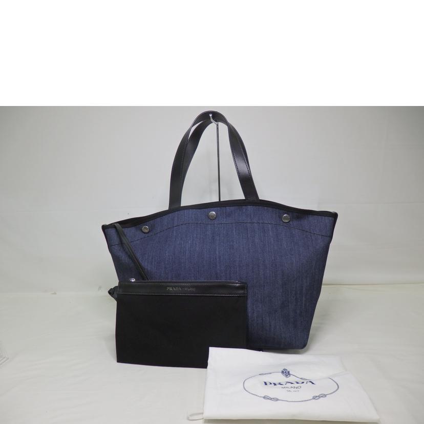 PRADA プラダ/デニムトートバッグ/ポーチ付き//103/Aランク/84
