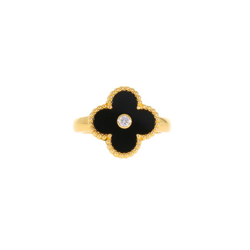 Van Cleef&Arpels ヴァンクリフアンドアーペル/VCA/750YGヴィンテージアルハンブラオニキスダイヤリング1PD/#13/6.7//JE561708/#53/Aランク/75