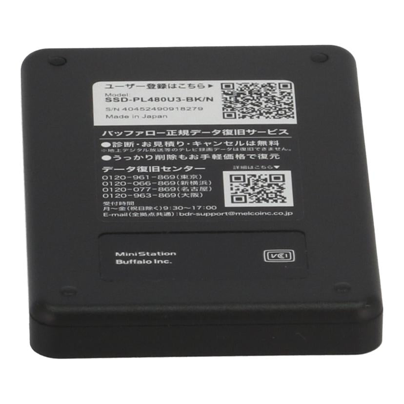 BUFFALO バッファロー /ポータブルSSD 480GB/SSD-PL480U3-BK/N//40452490918279/Bランク/75