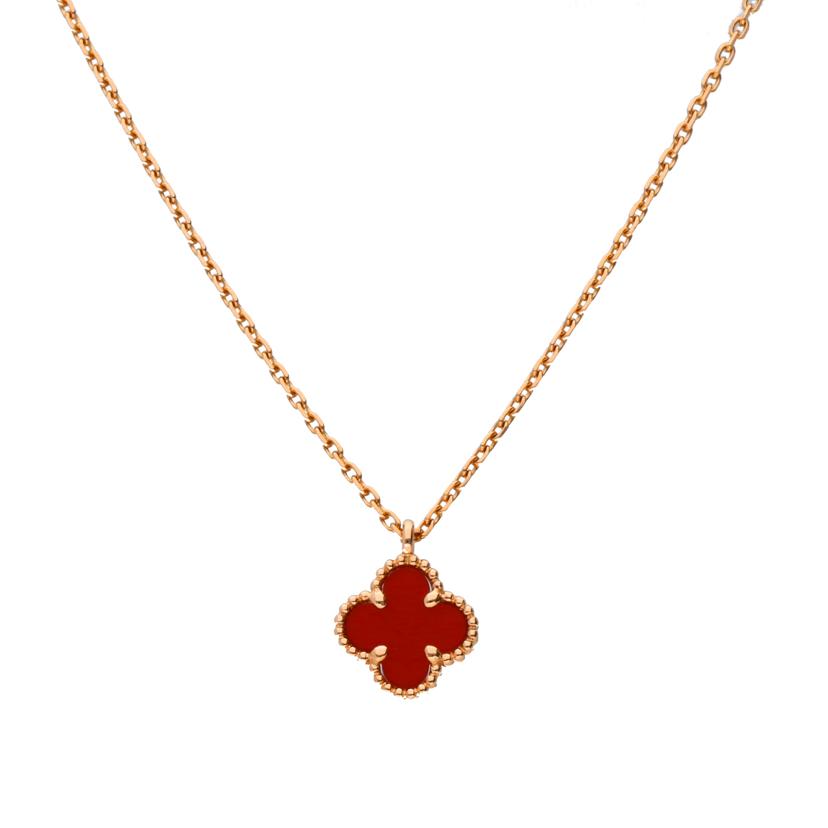 Van Cleef&Arpels ヴァンクリフアンドアーペル/VCA/750PGスウィートアルハンブラカーネリアンネックレス 41cm/2.9//JA804278/Aランク/75