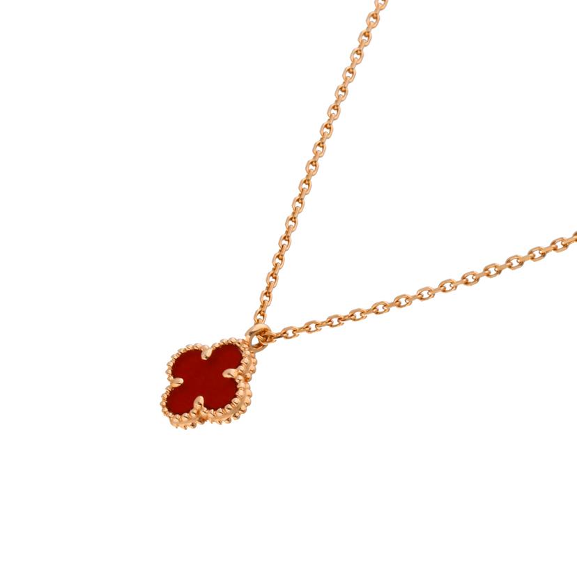 Van Cleef&Arpels ヴァンクリフアンドアーペル/VCA/750PGスウィートアルハンブラカーネリアンネックレス 41cm/2.9//JA804278/Aランク/75