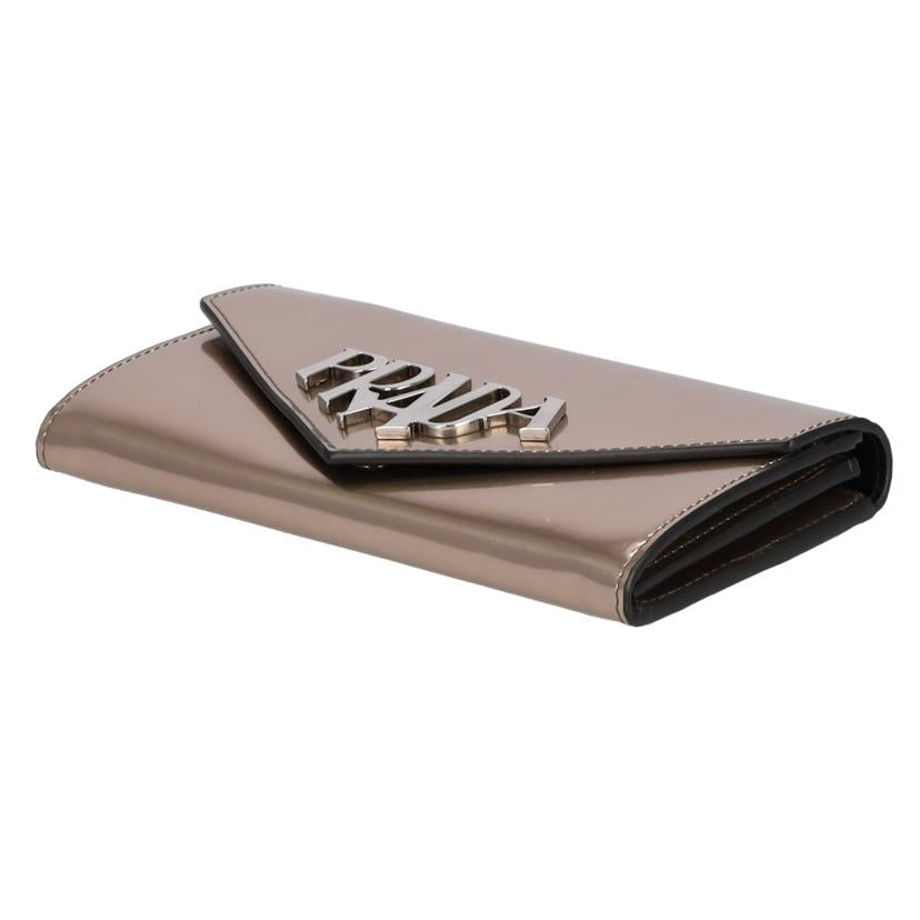 PRADA プラダ/メタリックレザーロゴフラップ2つ折財布/パスケース付/1MH037//107*/Aランク77