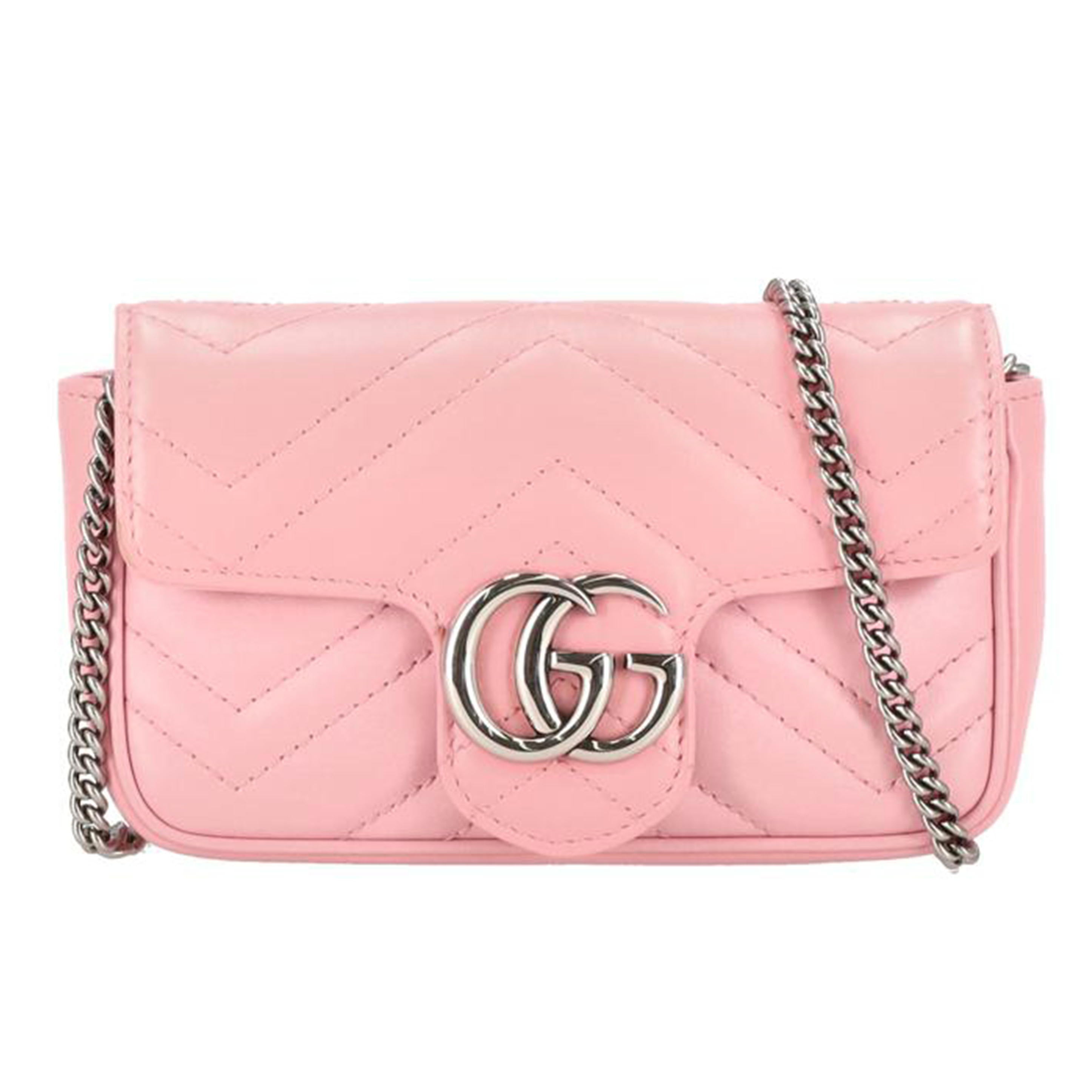 GUCCI グッチ/GGマーモントレザーチェーンショルダー/ピンク/476433//493***/ABランク/91