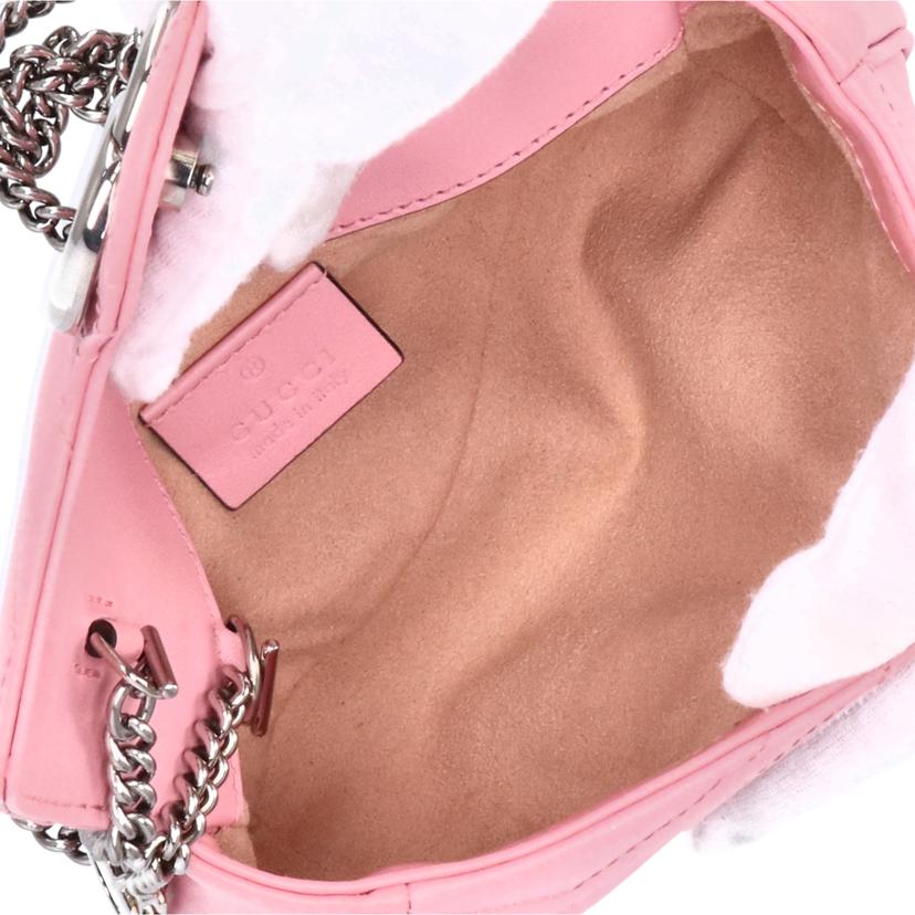 GUCCI グッチ/GGマーモントレザーチェーンショルダー/ピンク/476433//493***/ABランク/91