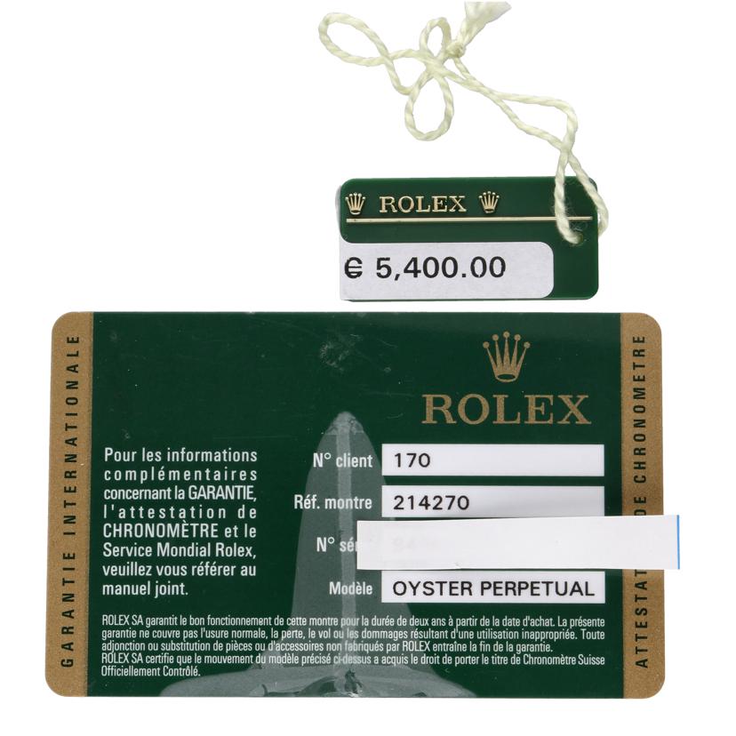 ROLEX ロレックス/エクスプローラーⅠ/黒文字盤/SS/214270//94F*****/Aランク/75