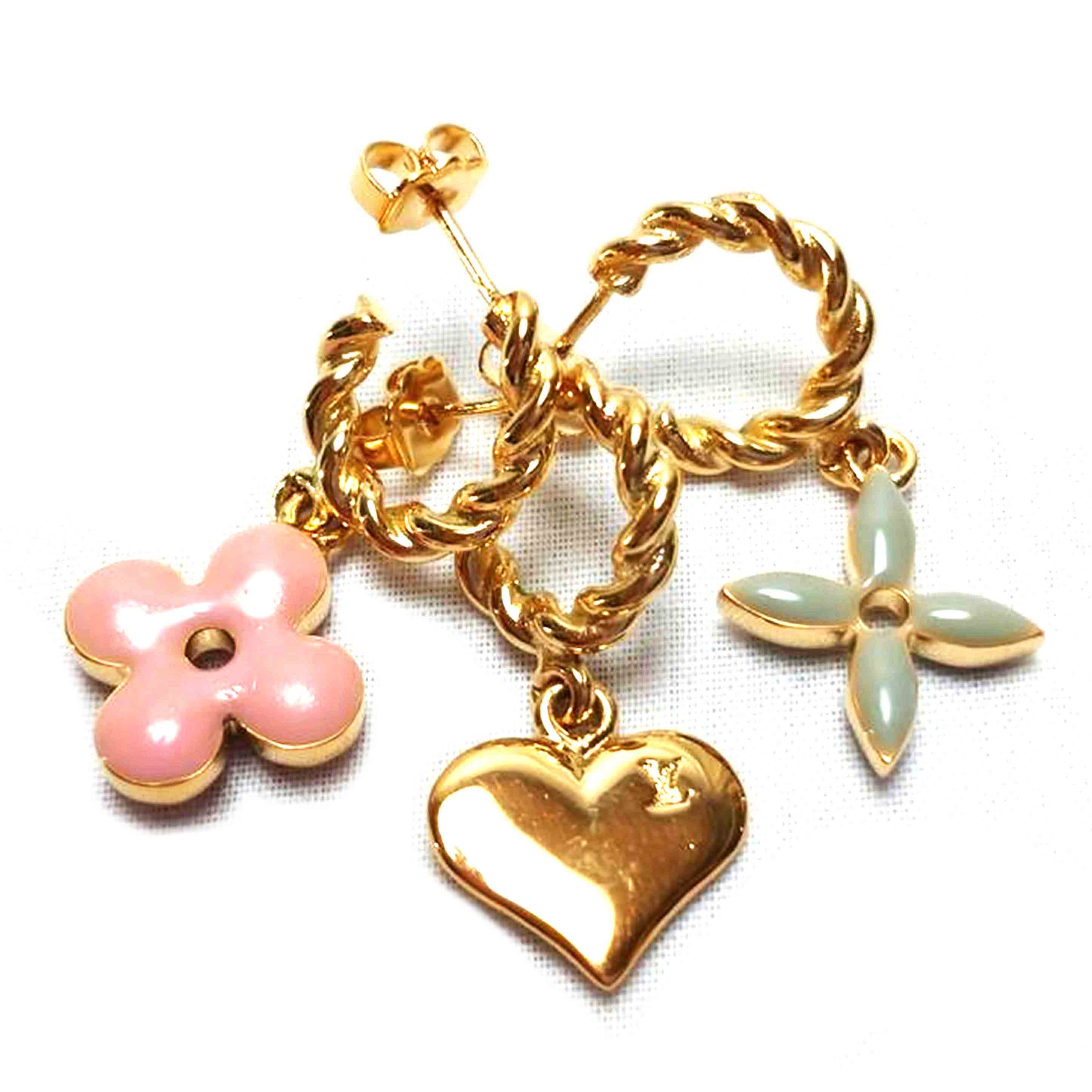 LV ルイ・ヴィトン/ブークルドレイユ スウィートモノグラム ピアス3個セット/M65472//Bランク/52