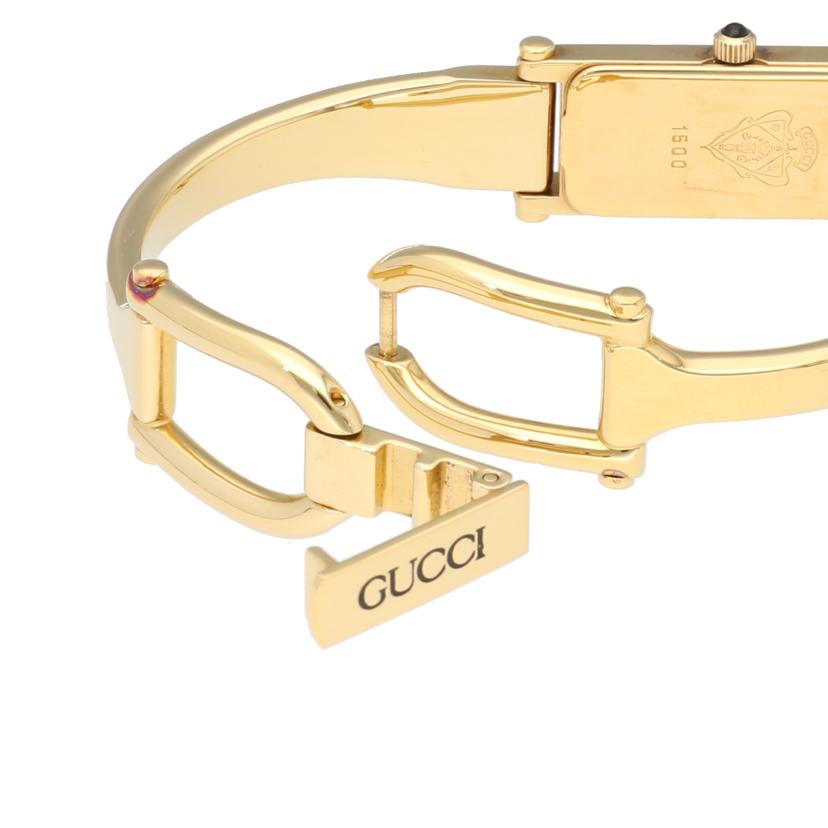 GUCCI グッチ/スクエアバングルウォッチ・ゴールド×シェル/クオーツ/1500L//039****/Aランク/09