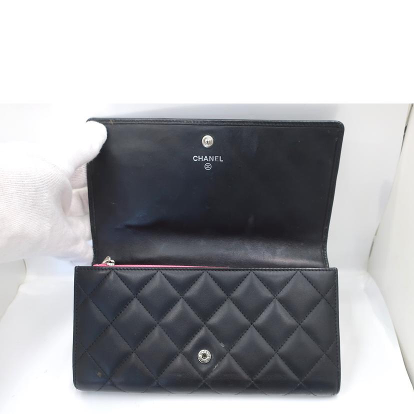 CHANEL シャネル/カンボンライン長財布 ブラック//Bランク/65