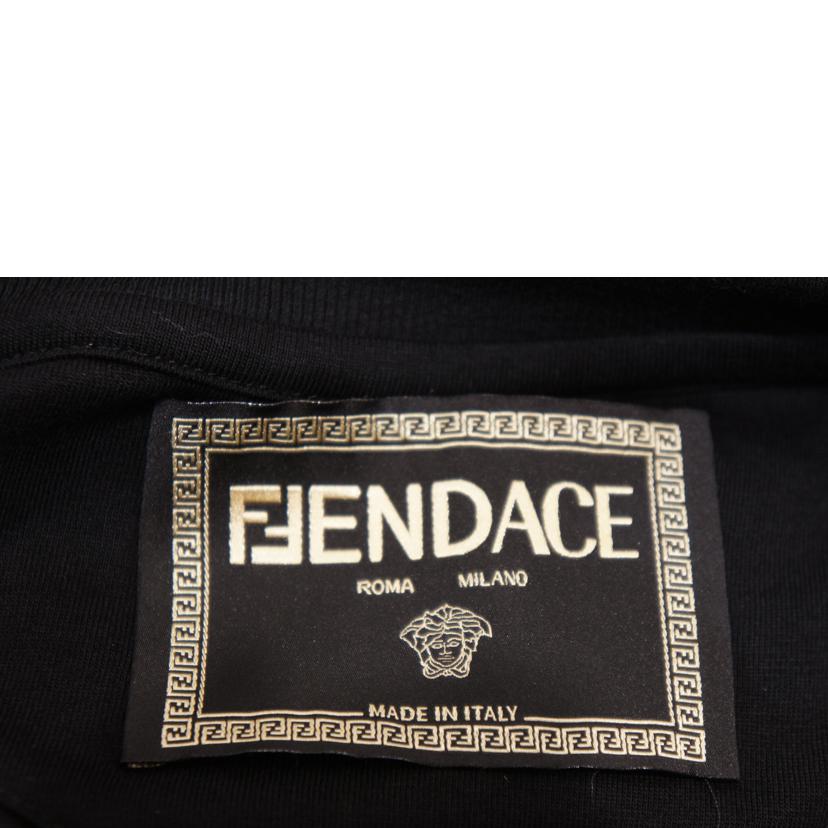 FENDACE フェンダーチェ/FENDI×VERSACEコラボロゴTシャツブラックゴールド//ABランク/92